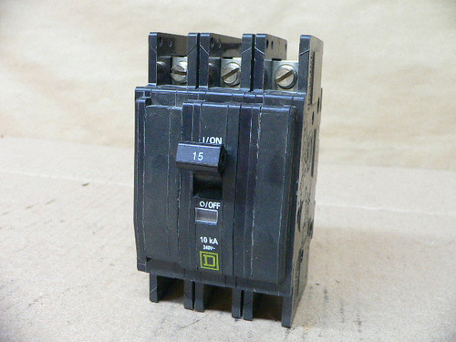SQUARE D QOU315, SERIES 3, 15 AMP 3 POLE 240 VOLT CIRCUIT BREAKER
