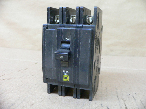 Square D QOU QOU310 3 Pole 10 Amp 240V Circuit Breaker Yellow