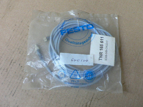 Festo KM8-M8-GSGD-5 Connector Cable, .5Meter Cable, 4Amp, 3 Pin