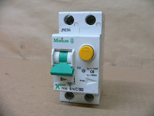 MOELLER PKN6-6/1N/C/003-MW CIRCUIT BREAKER RCD 30MA 6AMP