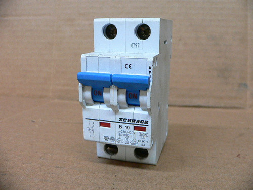 SCHRACK B10 BS 018210 2 POLE CIRCUIT BREAKER