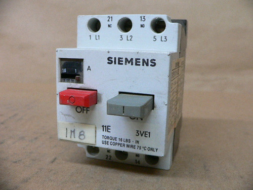 3VE1010-2G Siemens Motor Starter Protector 1-1.6A 3VE10102G