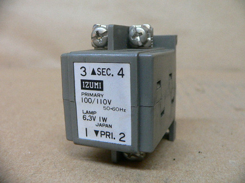 IZUMI TWR-516 TWR516 TRANSFORMER SEPARATE MOUNTING 100/110V AC ±10% RANGE FOR 6V