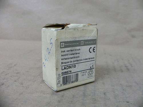 NEW TELEMECHANIQUE LADN10 N.O. AUX CONTACT BLOCK.