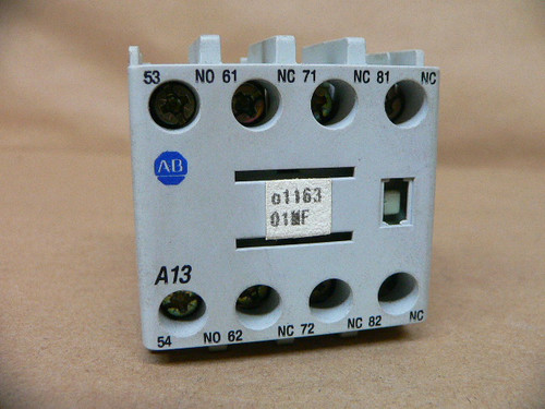 ALLEN BRADLEY 10A AUXILIARY CONTACT BLOCK 100-FA13