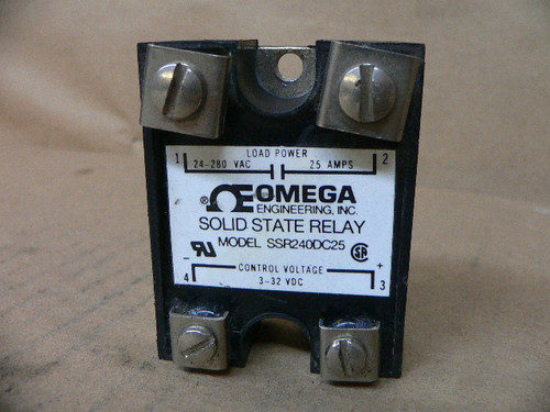 Omega Engineering SSR240DC25 Solid State Relay 24/280 VAC 25A