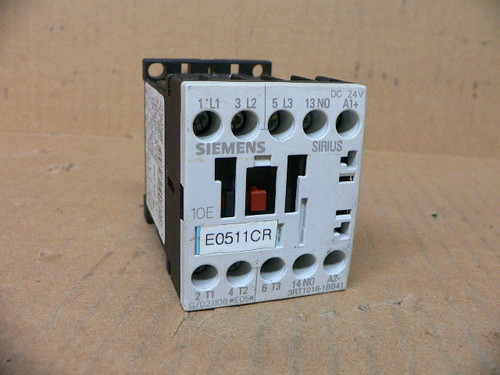 SIEMENS 3RT1016-1BB41 CONTACTOR 9 AMP 24VDC 3 POLE 1 NO DIN RAIL MOUNT