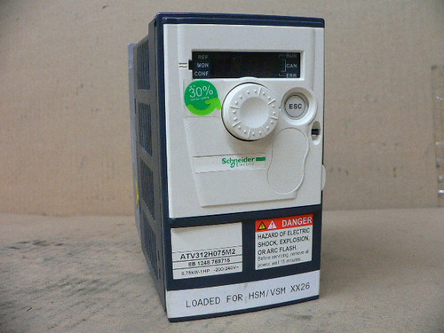SCHNEIDER ELECTRIC ATV312H075M2 DRIVE 1HP 1PH 0.7KW 750W 240 VAC 50 / 60 HZ