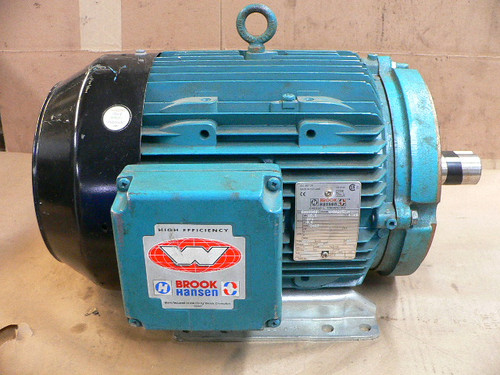 BROOK HANSEN W-DA215T-M, 2425111WA-00 10HP 575V 9.0A 3480RPM 3PH AC MOTOR