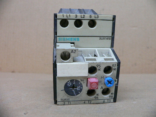 Siemens 3UX1418 Plastic Wire Block w/ Overload 3UA50 12-1D2-3.2A