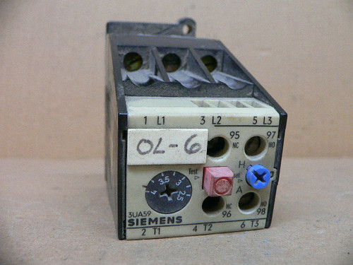 SIEMENS 3UA59 13-1E2,5-4A CONTACTOR OVERLOAD RELAY - USED