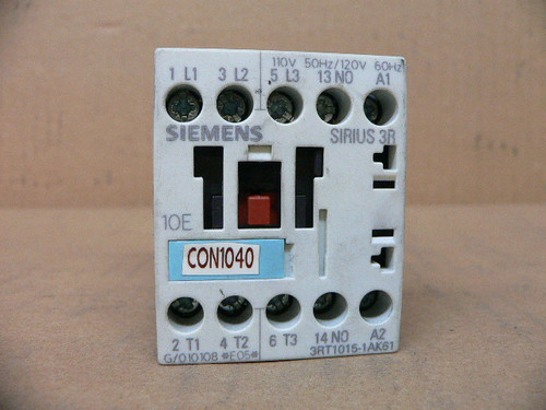 Siemens 3RT1015-1AK61 Starter Contactor 110/120 VAC Coil 3 HP @ 460 3RT10151AK61