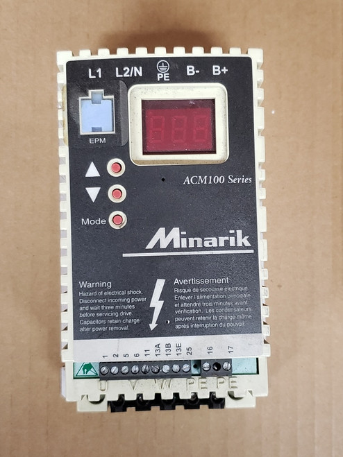 MINARIK ACM110S-0.4 0.50HP 120V INPUT/230V OUTPUT AMC100 MOTOR DRIVE - USED