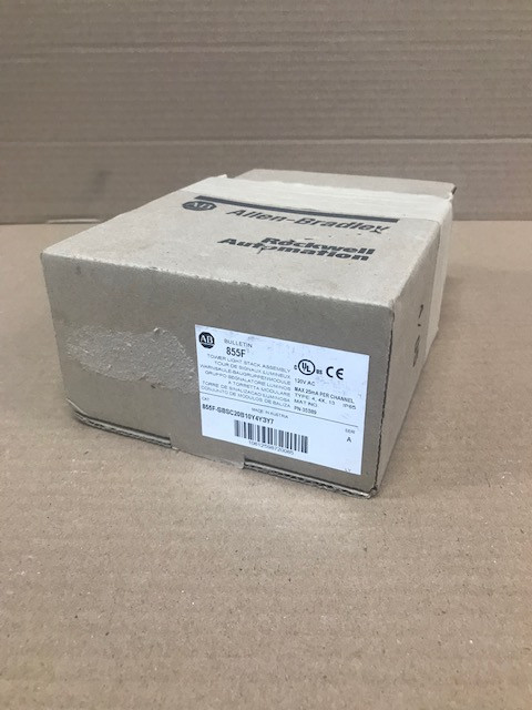 ALLEN-BRADLEY 855F-SBSC20B10Y4Y3Y7 TOWER LIGHT STACK LED RD GR CL 120V