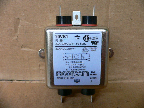 Corcom 20VB1 Line Filter F7130 20 Amp 120/250 VAC