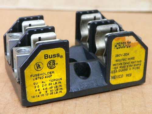 Bussmann H25030-2C 30A 250V 2 Pole Fuse Holder