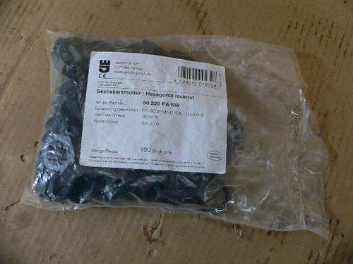 Jacob Gmbh 50.220 PA/SW Locknut For M20 Thread - Cable Glands (Lot of 100)