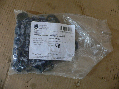 Jacob Gmbh 50.220 PA/SW M20 Locknut for Cable Screw Gland (Lot of 58)
