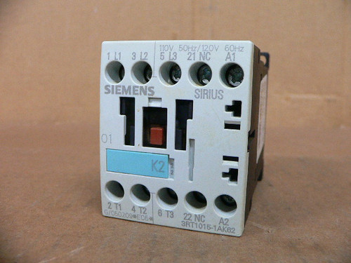 Siemens 3RT1015-1AK62 Contactor Relay, 110/120V