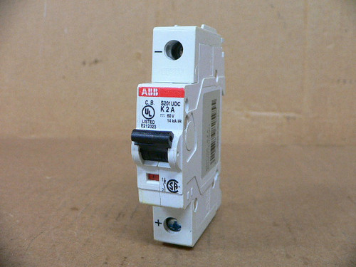 ABB S201UDC-K2A Miniature Circuit Breaker 1P 60/125 VDC 2A 14 kA Interrupt