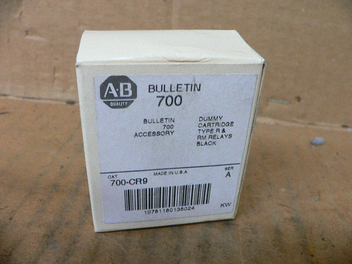 Allen Bradley 700-CR9 Dummy Contact Cartridge Starter Relay Ser. A