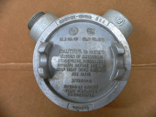 Crouse Hinds GUAL26 Conduit Outlet Box 3/4" Hubs w/ 3" Cover Opening