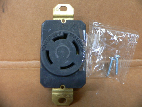 Leviton L17-30R 30A 600V Locking Industrial Heavy Duty Black Duplex Outlet