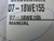 SPRECHER & SCHUH D7-18WE155 LEGEND PLATE "MANUAL"