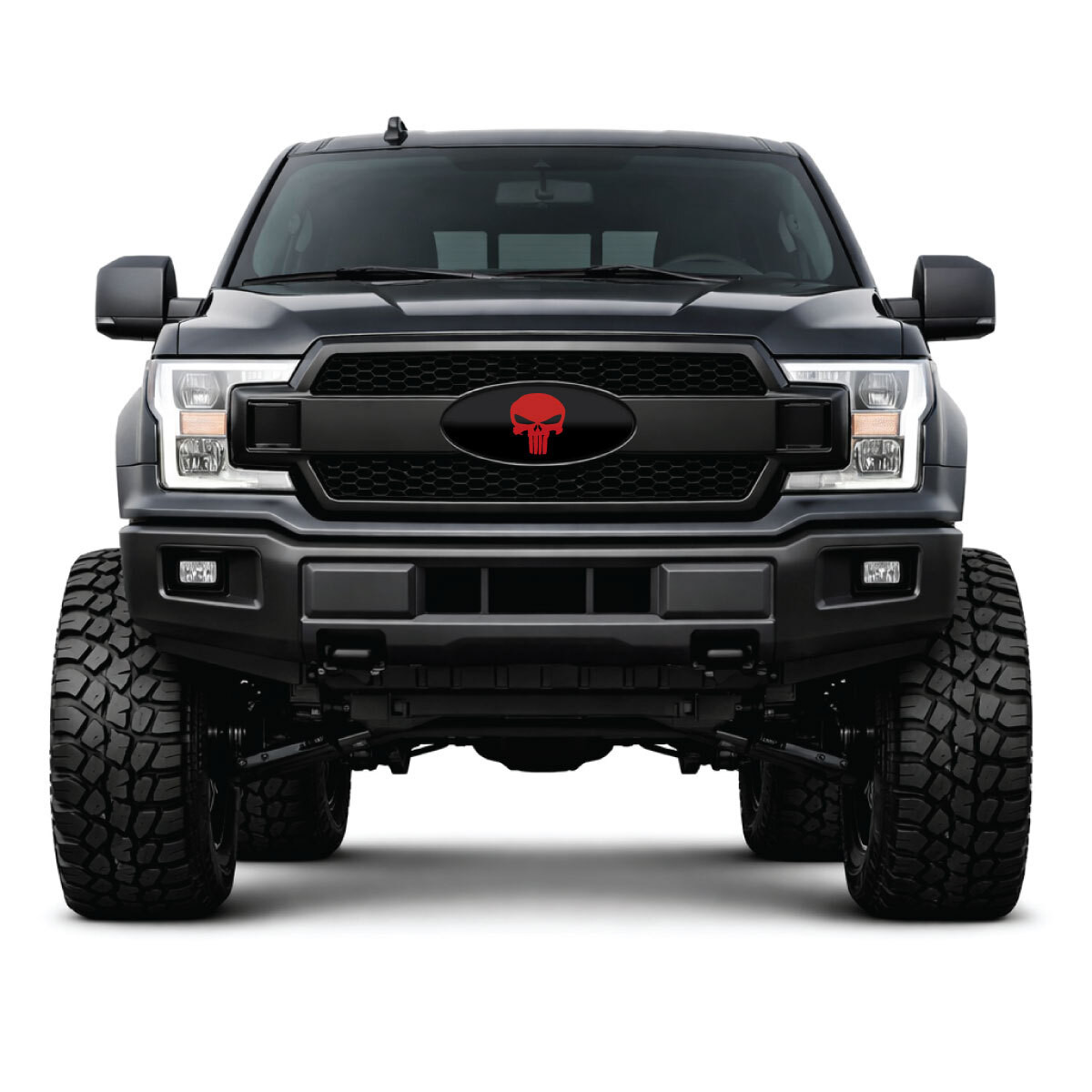 FORD LOGO OVERLAY EMBLEM DECAL BLACK RUBY RED