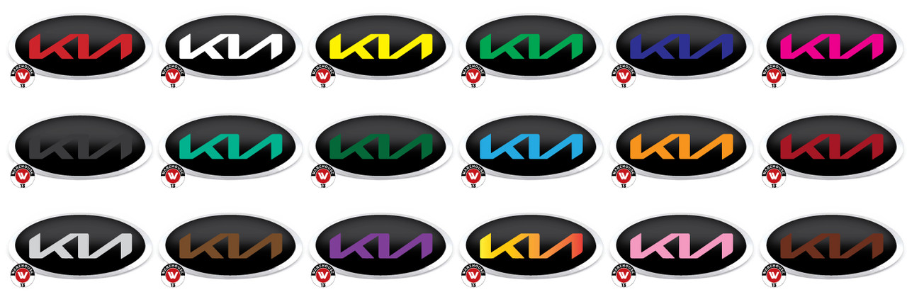 KIA 2021 LOGO OVERLAY EMBLEM DECALS BLACK/RED – WAREHOUSE 13 GRAPHIC  SOLUTIONS
