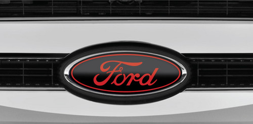 FORD OVERLAY EMBLEM DECAL BLACK-RED