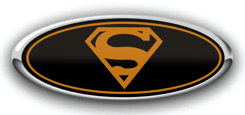 FORD SUPERMAN EMBLEM VINYL DECALS Tremor Orange