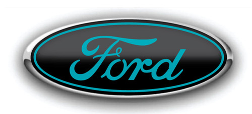 FORD LOGO OVERLAY EMBLEM DECAL BLACK-TEAL
