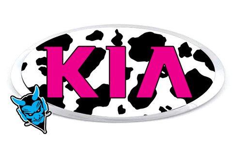 KIA OVERLAY EMBLEM DECALS COW PINK