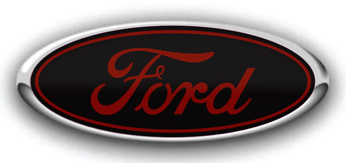FORD LOGO OVERLAY EMBLEM DECAL BLACK RUBY RED