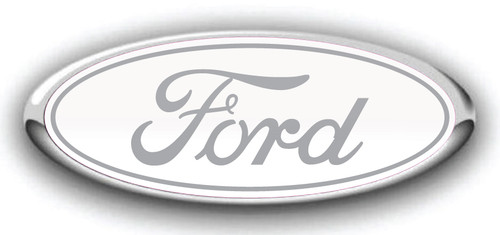 FORD LOGO OVERLAY EMBLEM DECAL WHITE CHROME