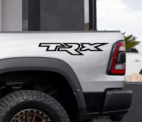 OEM‑size TRX solid bed decal displayed on RAM 1500 TRX side panel