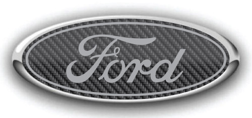 FORD OVERLAY CARBON FIBER EMBLEM DECAL GRAY
