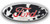 FORD OVERLAY EMBLEM DECAL COWHIDE BLACK RED