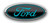 FORD LOGO OVERLAY EMBLEM DECAL BLACK-TEAL