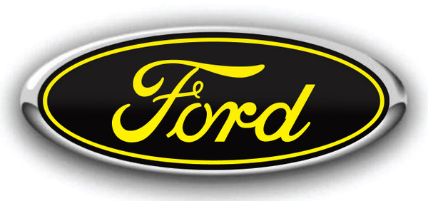 FORD LOGO OVERLAY EMBLEM DECAL BLACK-YELLOW