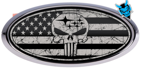 SUBARU PUNISHER US FLAG DISTRESSED OVERLAY EMBLEM DECALS