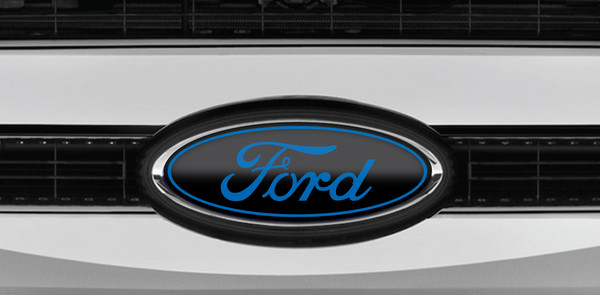 FORD LOGO OVERLAY EMBLEM DECALS BLACK-PERFORMANCE BLUE