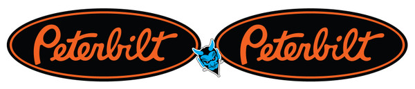 PETERBILT TRUCK LOGO OVERLAY EMBLEM DECALS BLACK ORANGE