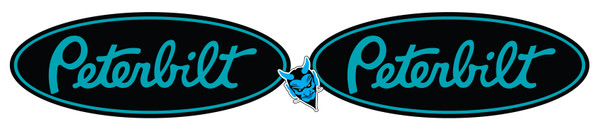 PETERBILT TRUCK LOGO OVERLAY EMBLEM DECALS BLACK TEAL