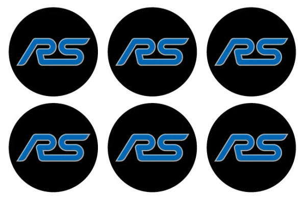 FORD FOCUS RS LOGO CENTER CAP OVERLAY DECALS STICKERS