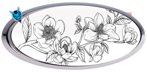 SUBARU MAGNOLIA FLOWERS PATTERN LOGO OVERLAY EMBLEM DECALS