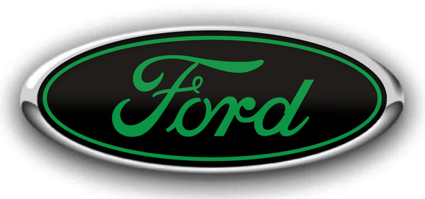FORD LOGO OVERLAY EMBLEM DECAL BLACK GREEN 3PC KIT