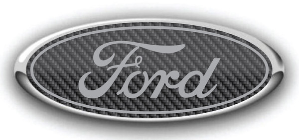 FORD OVERLAY CARBON FIBER EMBLEM DECAL GRAY