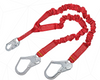 PROTECTA PRO 1340161 6', 100-PERCENT ELASTIC SHOCK ABSORBING LANYARD, SNAP HOOK AT CENTER, STEEL REBAR HOOKS ON LEG ENDS, 310 LB. CAPACITY, RED